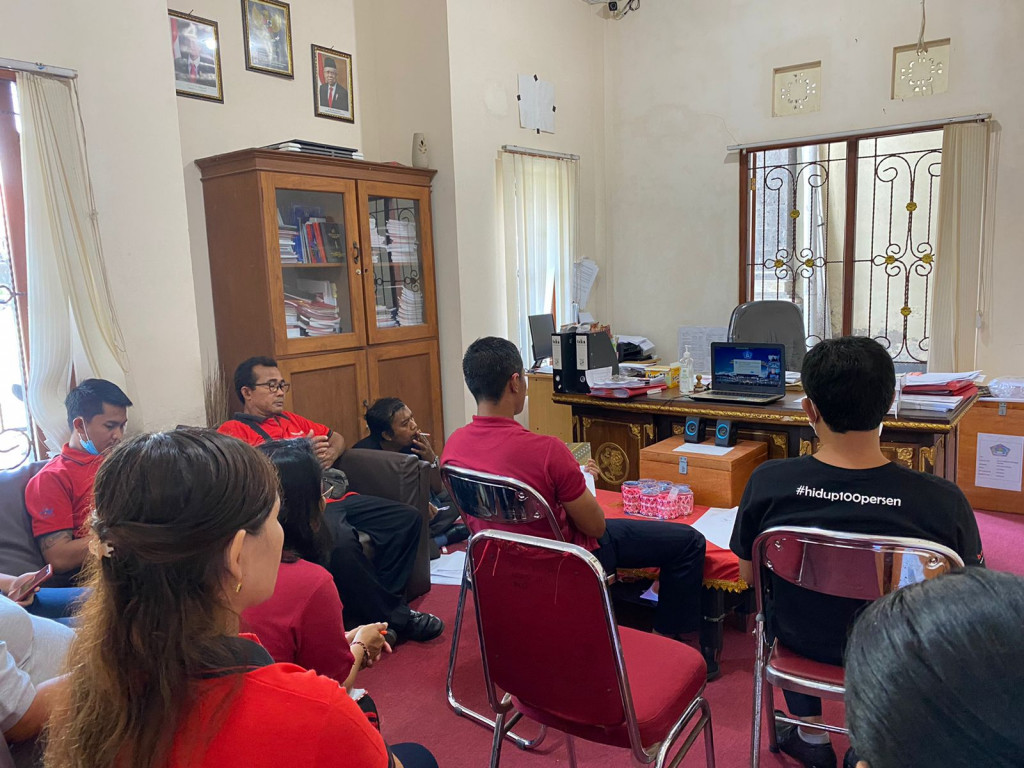 Zoom Meeting Tentang Pelaksanaan Pilkel Serentak di Kabupaten Badung Tahun 2022